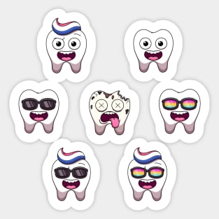 Funny Teeth Cartoon Sticker Pack Sticker